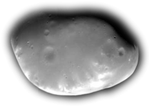 The smaller of the two Martian moons