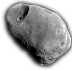 Larger of the two Martian moons